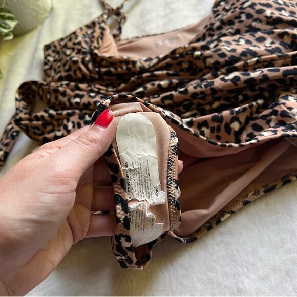 Aerie Leopard Wrap Full Coverage One Piece Swimsuit - Picture 6 of 6